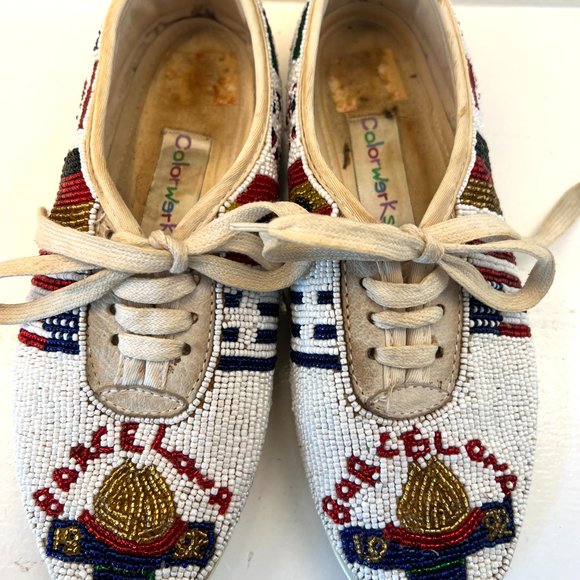 Beaded Barcelona Olympics 1992 Tennis Shoes - Colorwerks - Size 6 1/2  6.5 - Picture 9 of 13